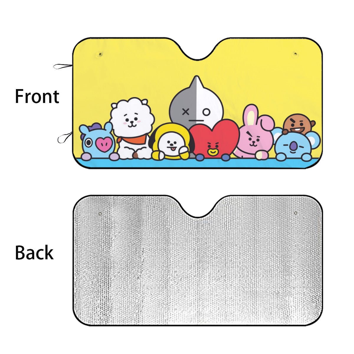 BTS Car Sun Shade - BT21 Car Windshield Sun Shade - Gift for Bangtan Fan, Army Car Sunshade BTS - K - Pop Inspired Car Accessories - KPOP - Beyond The Shoppe