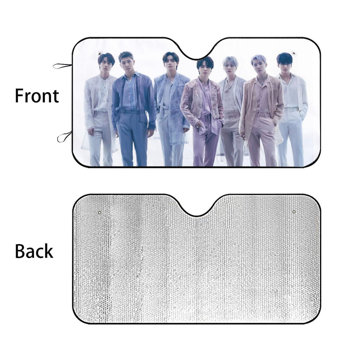 BTS Car Sun Shade - BTS OT7 BT21 Car Windshield Sun Shade - Gift for Bangtan Fan, Army Car Sunshade BTS - K - Pop Inspired Car Accessories - Beyond The Shoppe