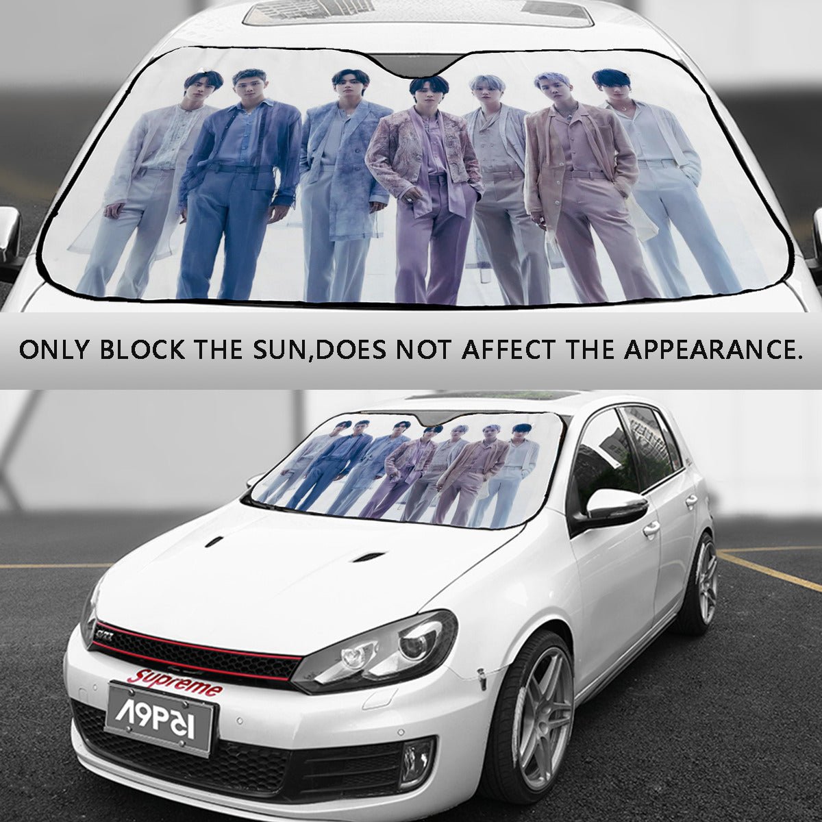 BTS Car Sun Shade - BTS OT7 BT21 Car Windshield Sun Shade - Gift for Bangtan Fan, Army Car Sunshade BTS - K - Pop Inspired Car Accessories - Beyond The Shoppe