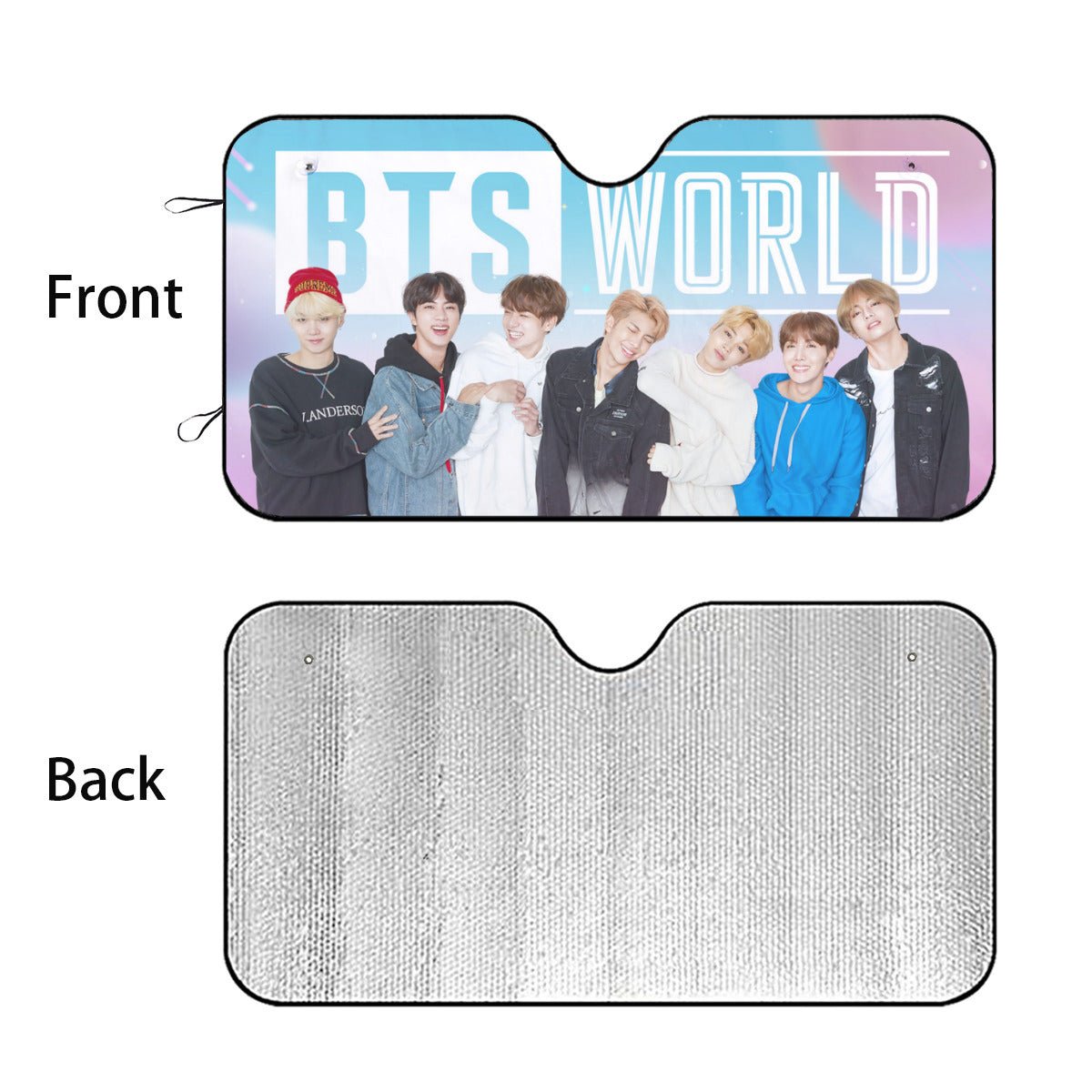 BTS Car Sun Shade - BTS World - BT21 Car Windshield Sun Shade - Gift for Army Car Sunshade BTS - K - Pop Inspired Car Accessories - Beyond The Shoppe