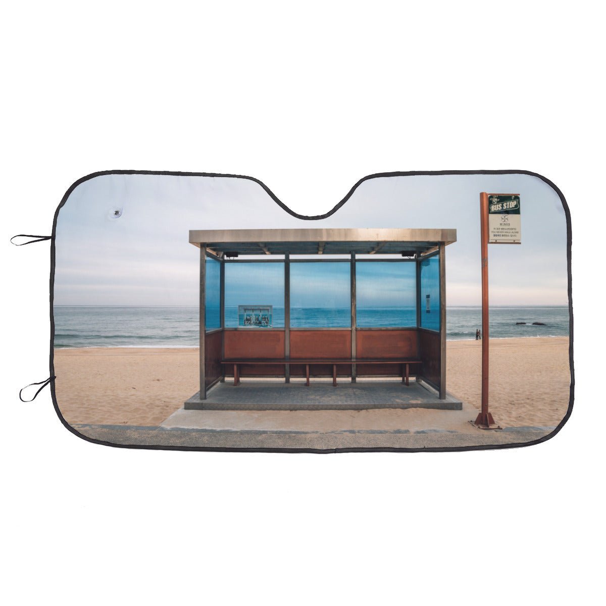 BTS Car Sun Shade - Hyangho Beach Bus Stop - BT21 Car Windshield Sun Shade - Gift for Bangtan Fan, Army Car Sunshade BTS - K - Pop - Beyond The Shoppe