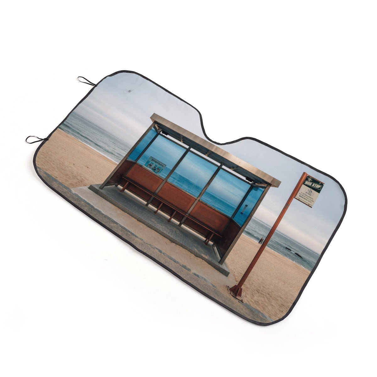 BTS Car Sun Shade - Hyangho Beach Bus Stop - BT21 Car Windshield Sun Shade - Gift for Bangtan Fan, Army Car Sunshade BTS - K - Pop - Beyond The Shoppe