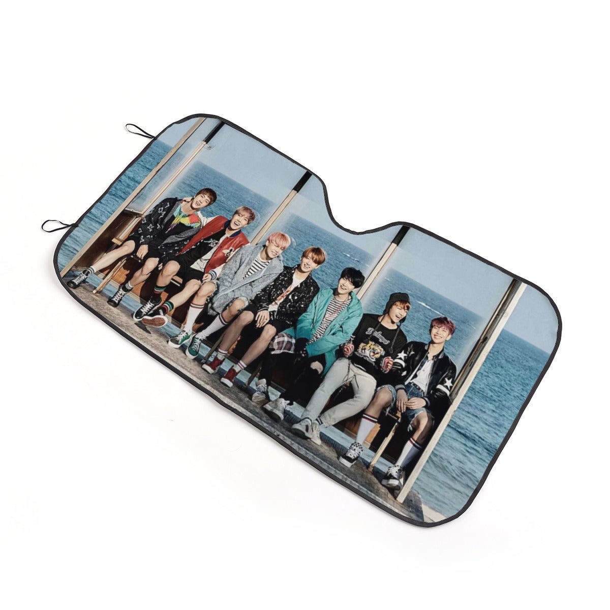 BTS Car Sun Shade - Hyangho Beach Bus Stop - BT21 Car Windshield Sun Shade - Gift for Bangtan Fan, Army Car Sunshade BTS - K - Pop - Beyond The Shoppe