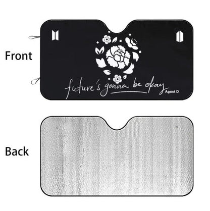 BTS Car Sun Shade - Lotus Flower Agust D - Future's Gonna Be Okay - Car Window Shade - Bangtan Army Car Sunshade BTS - K - Pop Car - Beyond The Shoppe