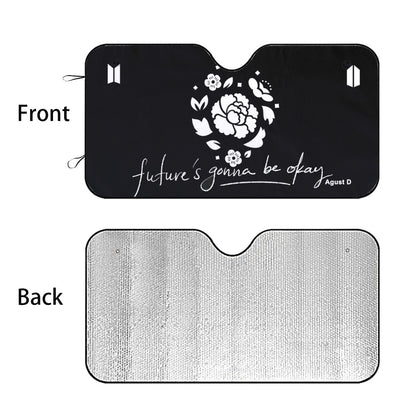 BTS Car Sun Shade - Lotus Flower Agust D - Future's Gonna Be Okay - Car Window Shade - Bangtan Army Car Sunshade BTS - K - Pop Car - Beyond The Shoppe