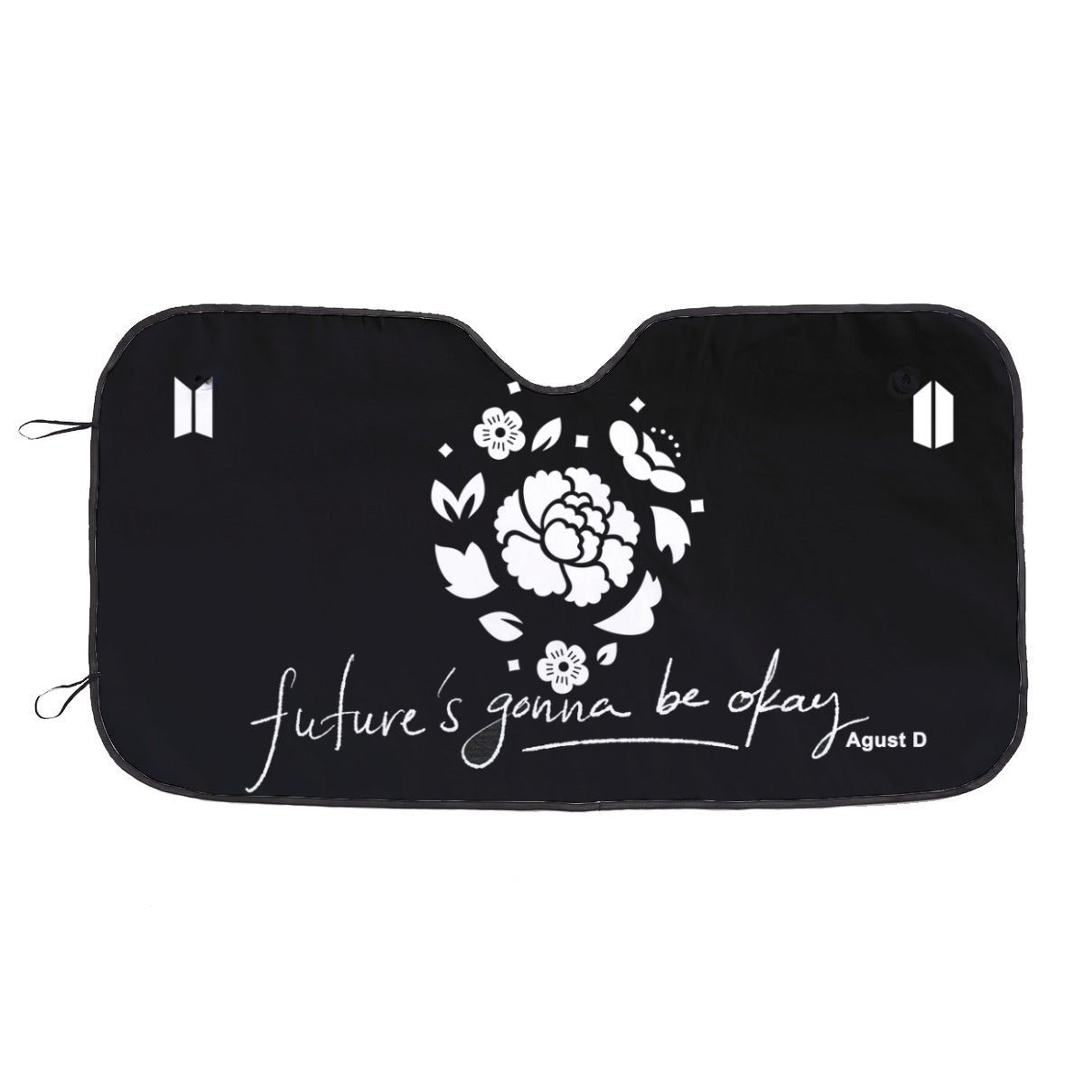 BTS Car Sun Shade - Lotus Flower Agust D - Future's Gonna Be Okay - Car Window Shade - Bangtan Army Car Sunshade BTS - K - Pop Car - Beyond The Shoppe