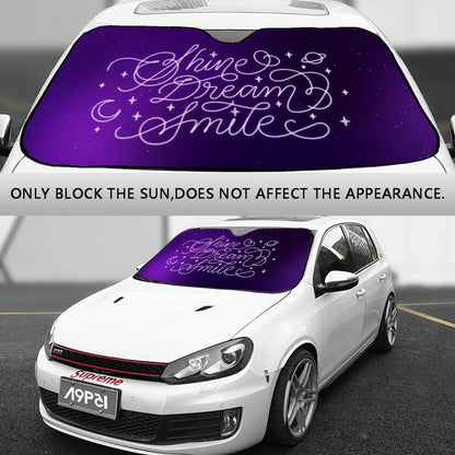 BTS Car Sun Shade - Mikrokosmos Shine Dream Smile with Logos - BT21 Car Windshield Sun Shade - Gift for Army Car Sunshade BTS - K - Pop - Beyond The Shoppe