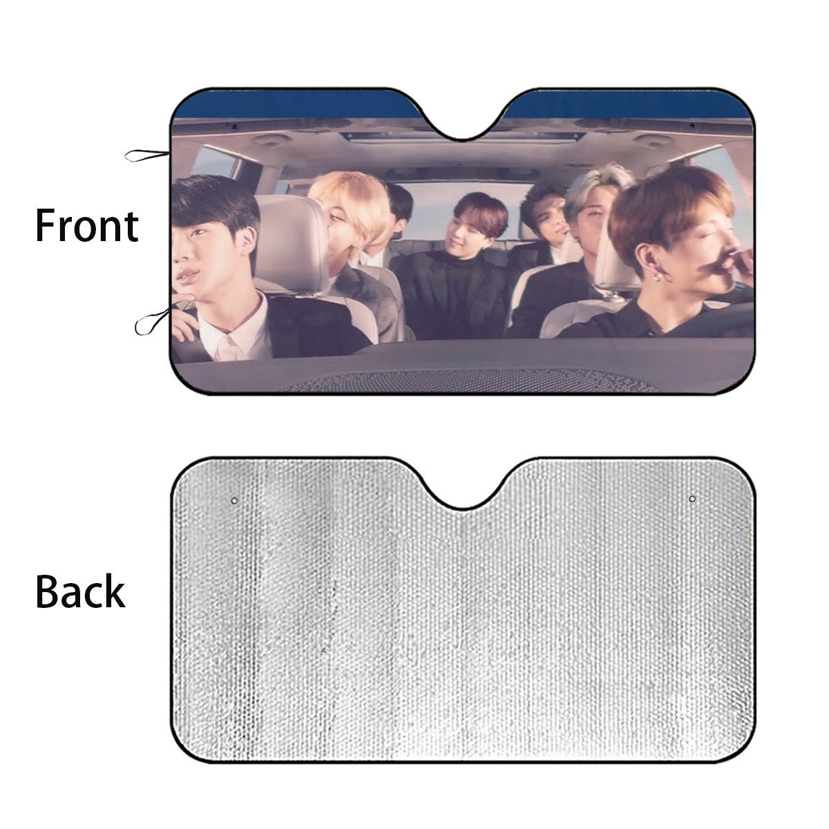 BTS Car Sun Shade - OT7 In the car driving - Now in 3 sizes! BT21 Car Windshield Sun Shade - Gift for Bangtan Army Sunshade BTS - K - Pop - Beyond The Shoppe