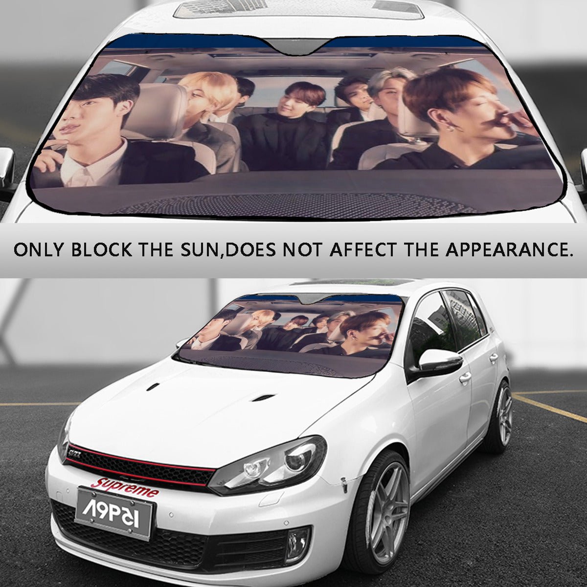 BTS Car Sun Shade - OT7 In the car driving - Now in 3 sizes! BT21 Car Windshield Sun Shade - Gift for Bangtan Army Sunshade BTS - K - Pop - Beyond The Shoppe
