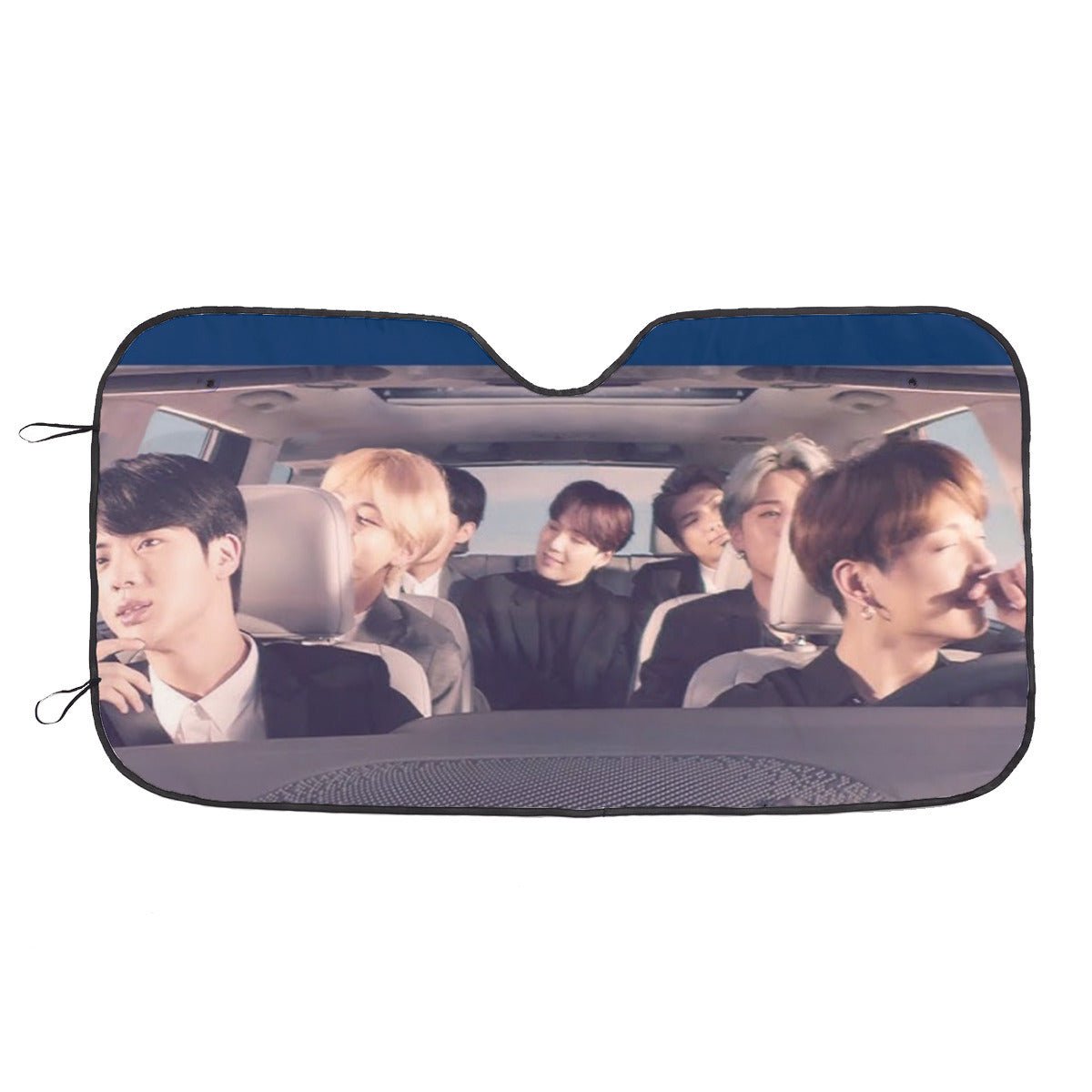 BTS Car Sun Shade - OT7 In the car driving - Now in 3 sizes! BT21 Car Windshield Sun Shade - Gift for Bangtan Army Sunshade BTS - K - Pop - Beyond The Shoppe