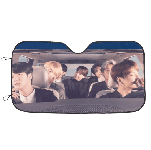 BTS Car Sun Shade - OT7 In the car driving - Ships Immediately! Large - 63.0"x36.0" - Beyond The Shoppe