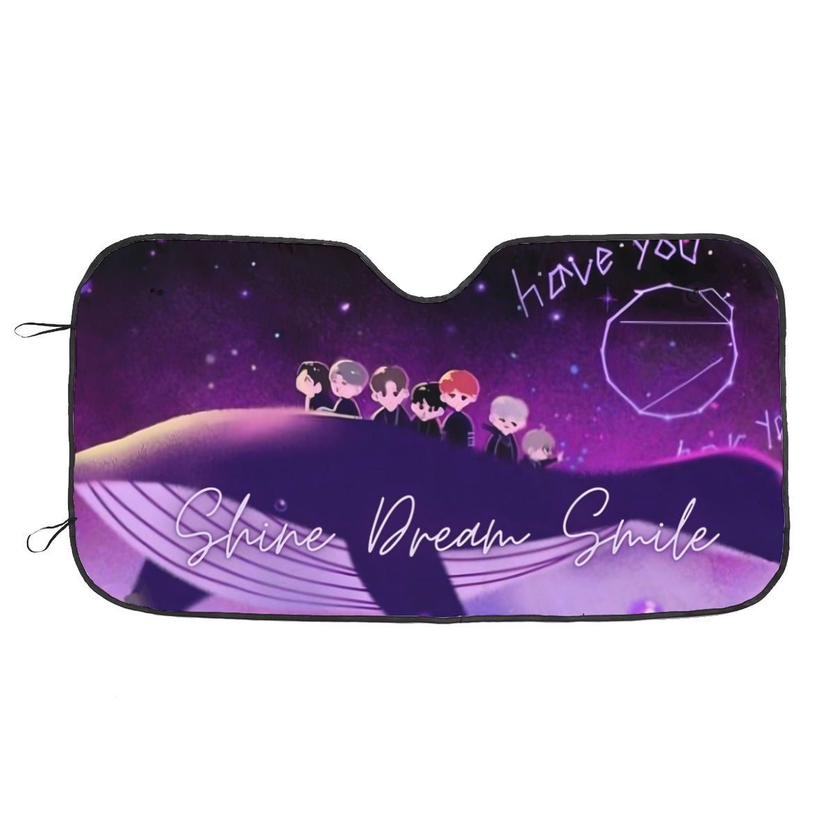 BTS Car Sun Shade - Shine Dream Smile - Now in 3 sizes! BT21 Car Windshield Sun Shade - Gift for Bangtan Fan, Army Car Sunshade - K - Pop - Beyond The Shoppe