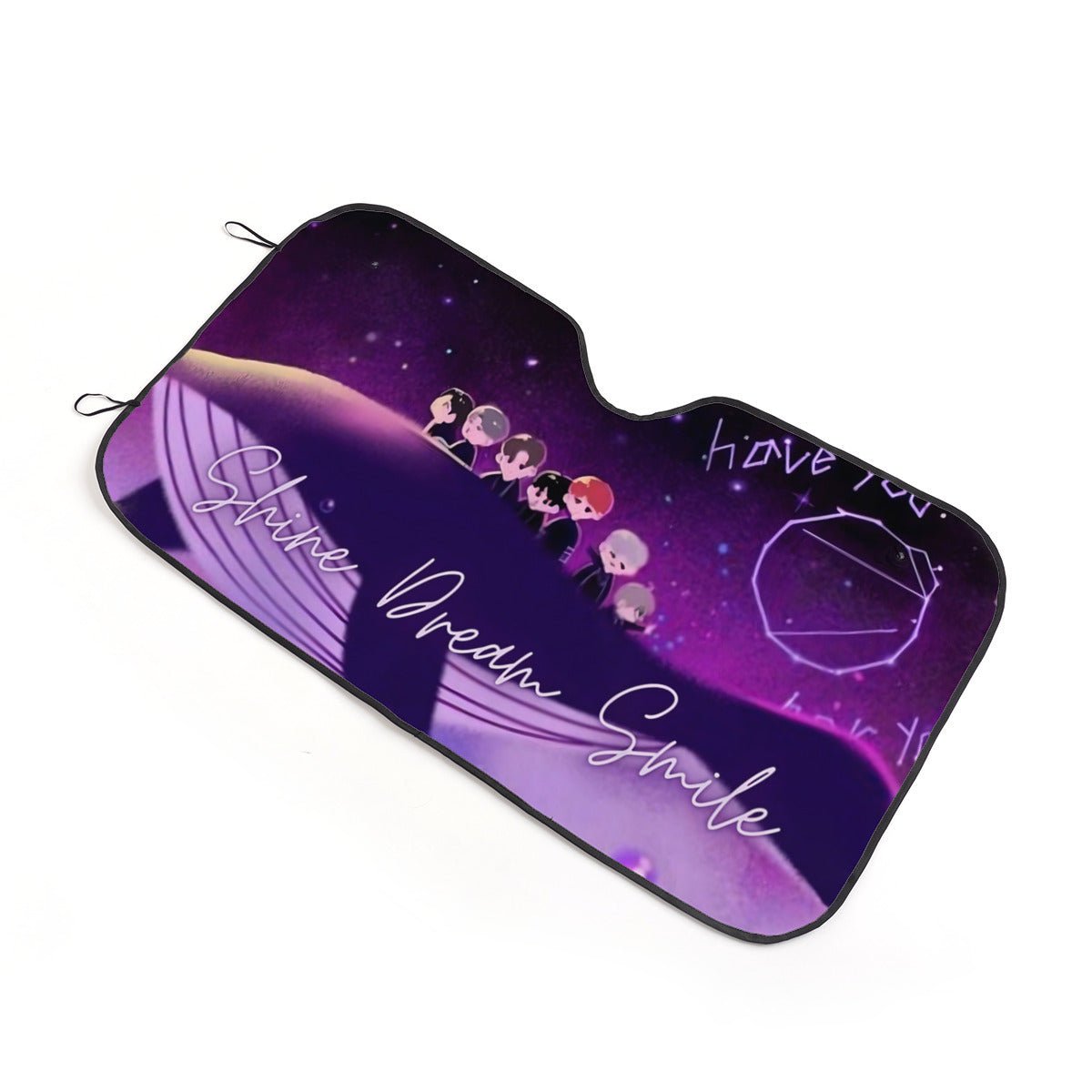 BTS Car Sun Shade - Shine Dream Smile - Now in 3 sizes! BT21 Car Windshield Sun Shade - Gift for Bangtan Fan, Army Car Sunshade - K - Pop - Beyond The Shoppe