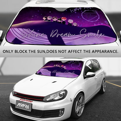 BTS Car Sun Shade - Shine Dream Smile - Now in 3 sizes! BT21 Car Windshield Sun Shade - Gift for Bangtan Fan, Army Car Sunshade - K - Pop - Beyond The Shoppe