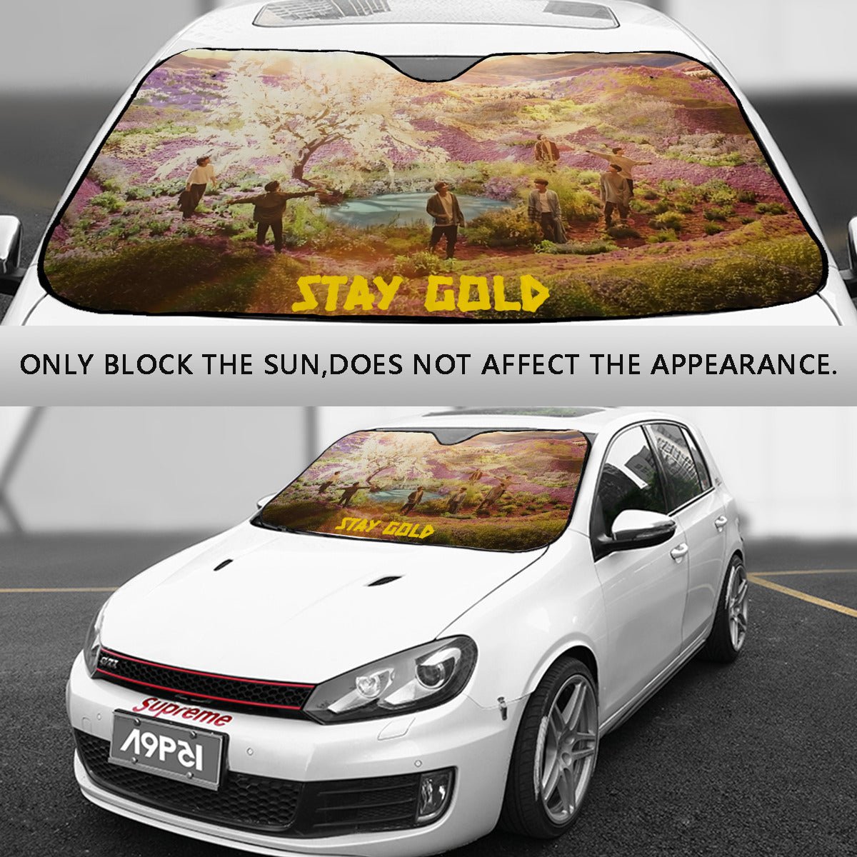 BTS Car Sun Shade - Stay Gold OT7 - Now in 3 sizes! BT21 Car Sun Shade - Gift for Bangtan Fan, Army Car Sunshade BTS - K - Pop Car - Beyond The Shoppe