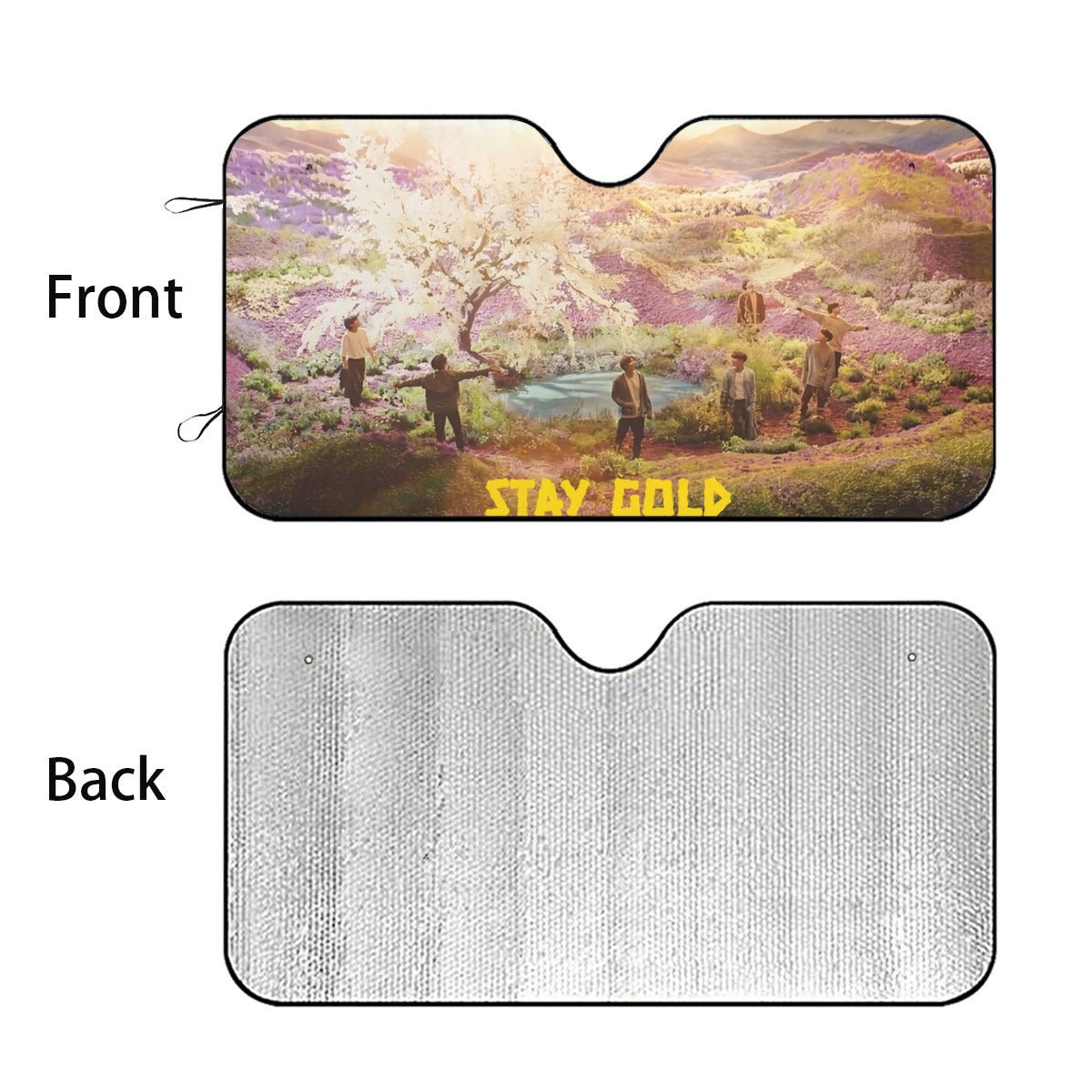 BTS Car Sun Shade - Stay Gold OT7 - Now in 3 sizes! BT21 Car Sun Shade - Gift for Bangtan Fan, Army Car Sunshade BTS - K - Pop Car - Beyond The Shoppe