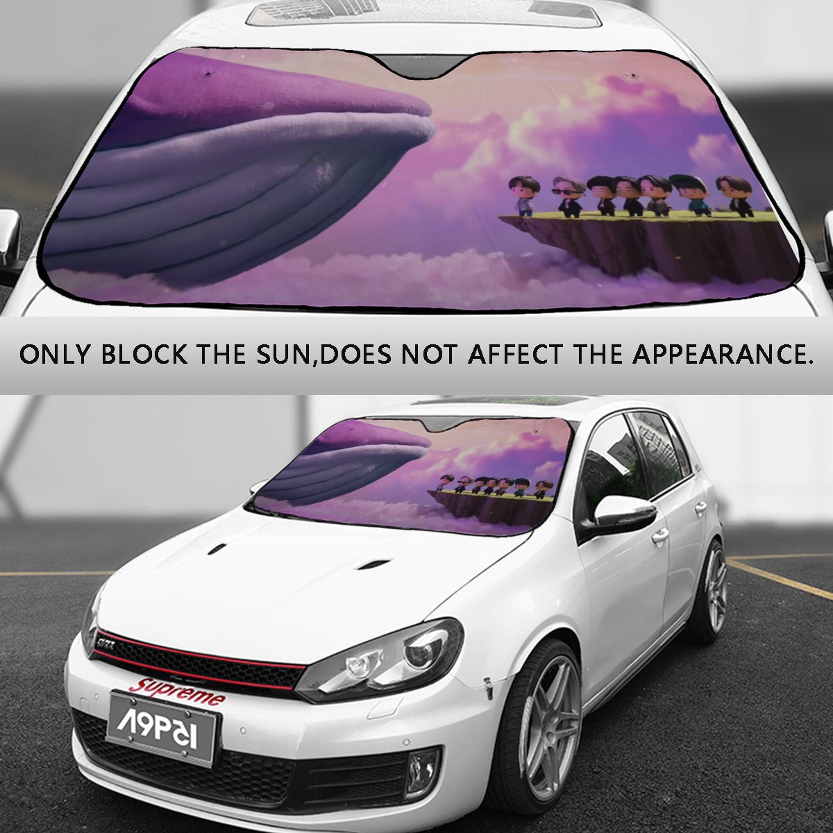BTS Car Sun Shade - Whalien 52 Car Sun Shade - Gift for Bangtan Fan, Army Car Windshieled Sunshade BT21 - K - Pop Inspired Car Accessories - Beyond The Shoppe