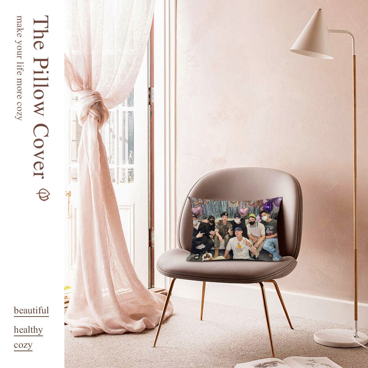 BTS Celebrating Jin Post Military themed Pillow sham - double sided pillow case - Pillowcase! Great KPOP Gift! - Beyond The Shoppe