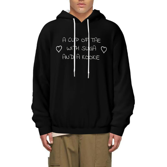 BTS Cup of Tae, With Suga And a Kookie Light weight Black Hoodie Sweatshirt with pockets – Fanmade K - pop Apparel - Beyond The Shoppe