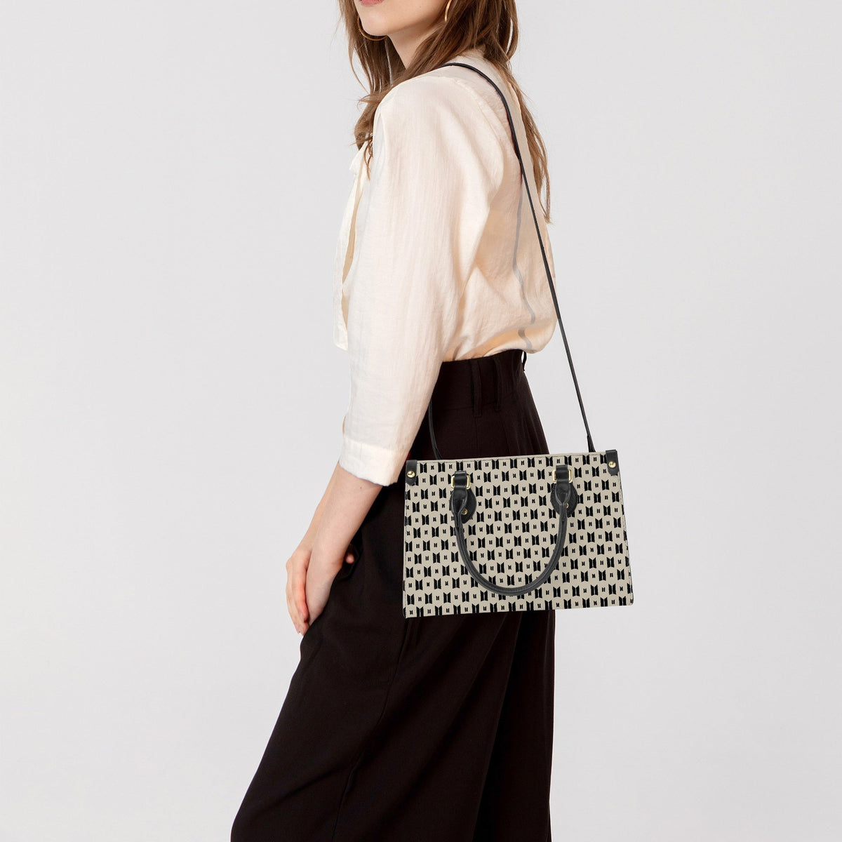 BTS Featured Tote Bag with long strap and inner matching black bag - Purse - handbag - clutch - Beyond The Shoppe