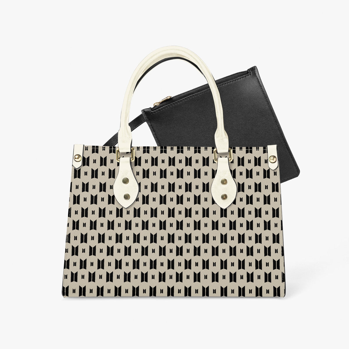 BTS Featured Tote Bag with long strap and inner matching black bag - Purse - handbag - clutch - Beyond The Shoppe