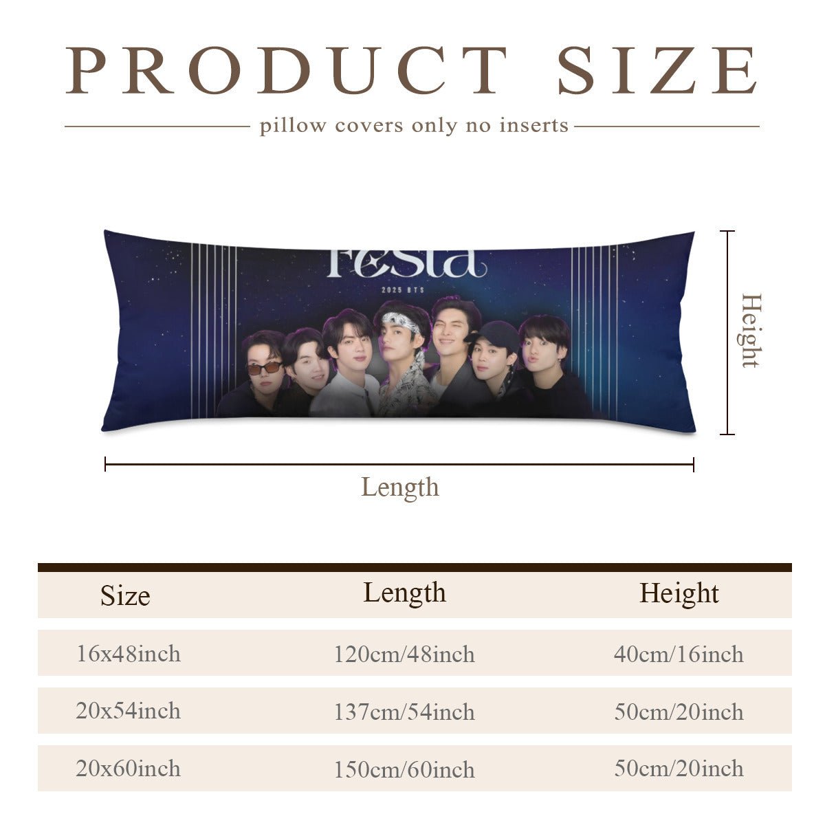 BTS Festa 2025 Commemorative Full Body Pillow Case – Double Sided - Beyond The Shoppe