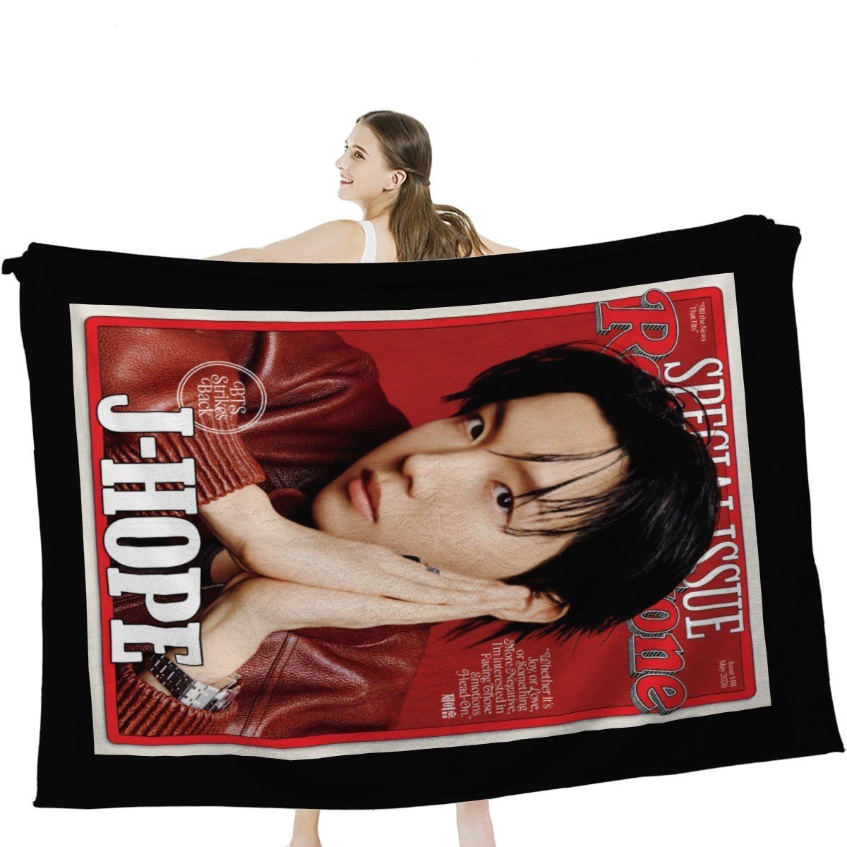 BTS J - Hope Rolling Stone Magazine cover - JHope Flannel Breathable Blanket 4 Sizes! Blanket Throw - Beyond The Shoppe