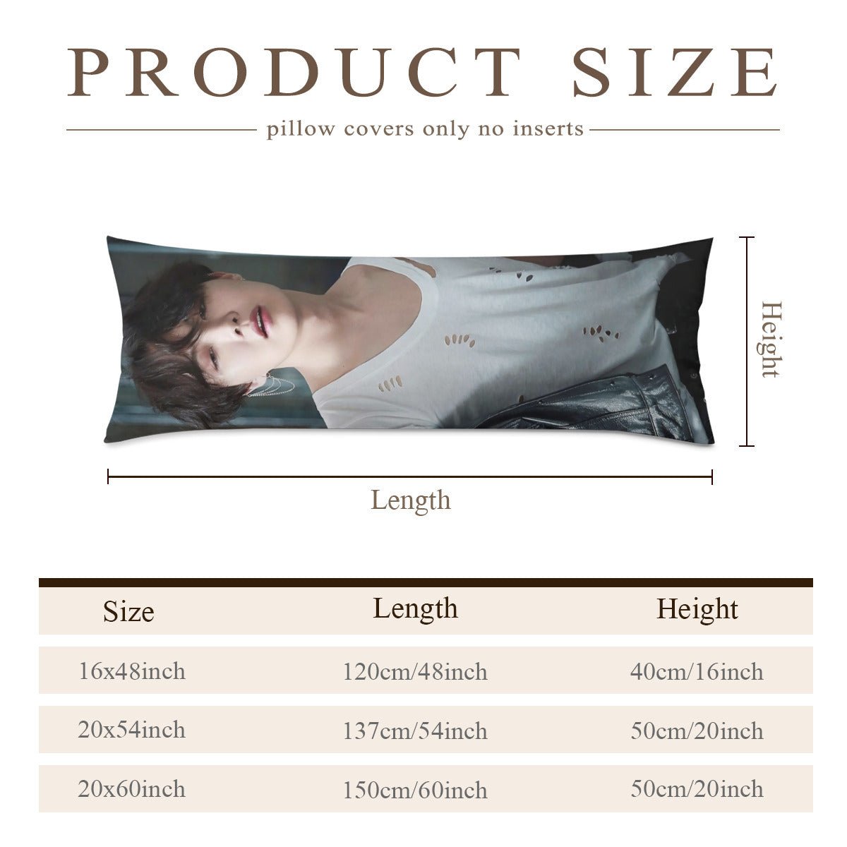 BTS Jhope Body Pillow Case - 3 Sizes - BTS J - Hope full size pillowcase - BTS J Hope double sided pillow case - Beyond The Shoppe