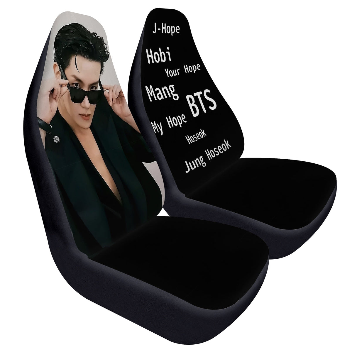 BTS Jhope - Hobi Car Seat Microfiber Covers - Set of 2 - BTS car seat covers - J Hope bangtan army car accessories - ARMY - Beyond The Shoppe