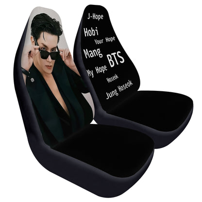 BTS Jhope - Hobi Car Seat Microfiber Covers - Set of 2 - BTS car seat covers - J Hope bangtan army car accessories - ARMY - Beyond The Shoppe