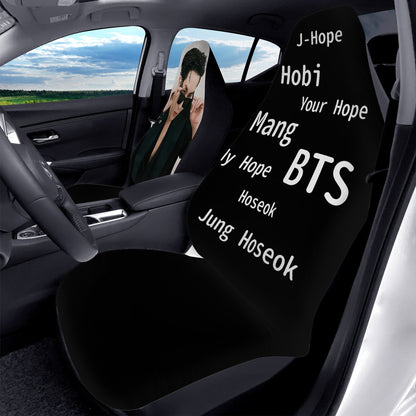 BTS Jhope - Hobi Car Seat Microfiber Covers - Set of 2 - BTS car seat covers - J Hope bangtan army car accessories - ARMY - Beyond The Shoppe