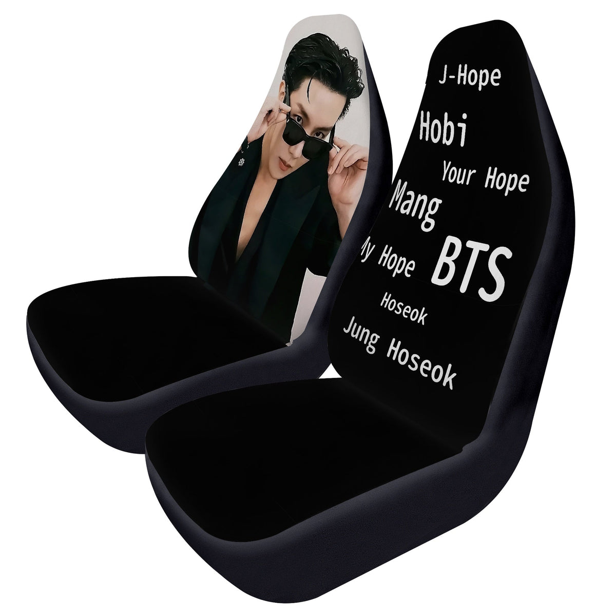 BTS Jhope - Hobi Car Seat Microfiber Covers - Set of 2 - BTS car seat covers - J Hope bangtan army car accessories - ARMY - Beyond The Shoppe