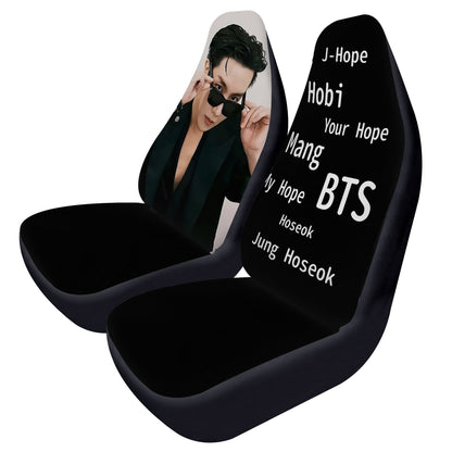 BTS Jhope - Hobi Car Seat Microfiber Covers - Set of 2 - BTS car seat covers - J Hope bangtan army car accessories - ARMY - Beyond The Shoppe