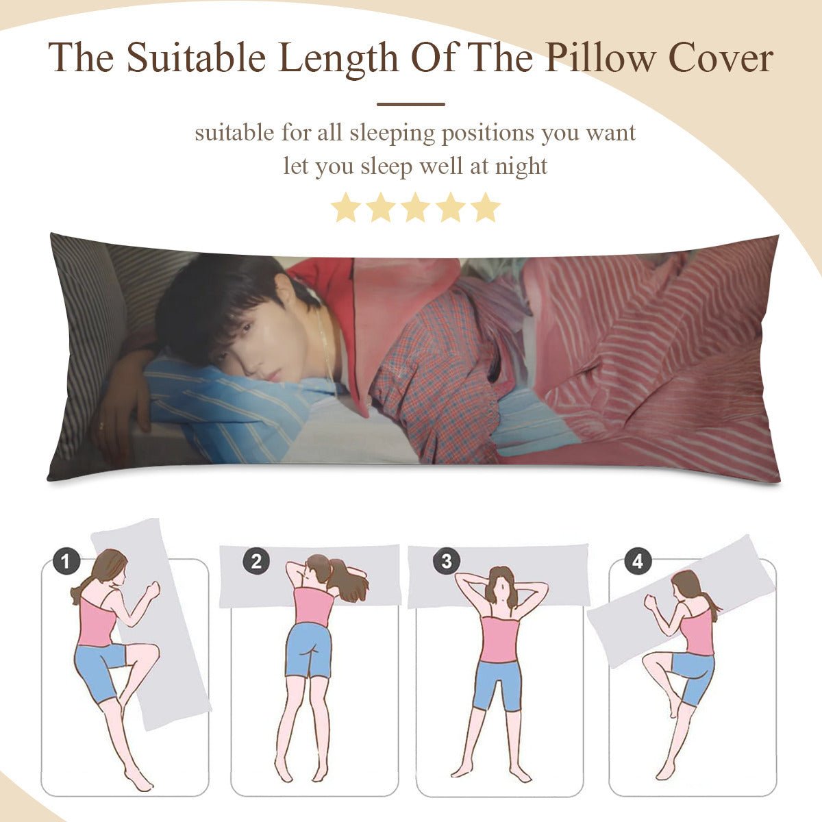 BTS JHope Sleeping Doublesided Full Body Microfiber Pillow Case - 2 sided - 2 images - J - hope pillowcase - Beyond The Shoppe