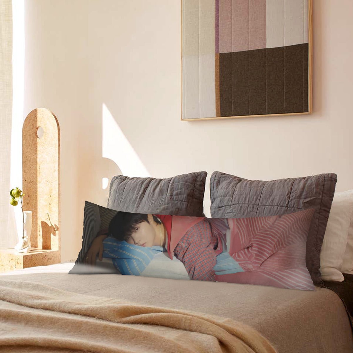 BTS JHope Sleeping Doublesided Full Body Microfiber Pillow Case - 2 sided - 2 images - J - hope pillowcase - Beyond The Shoppe
