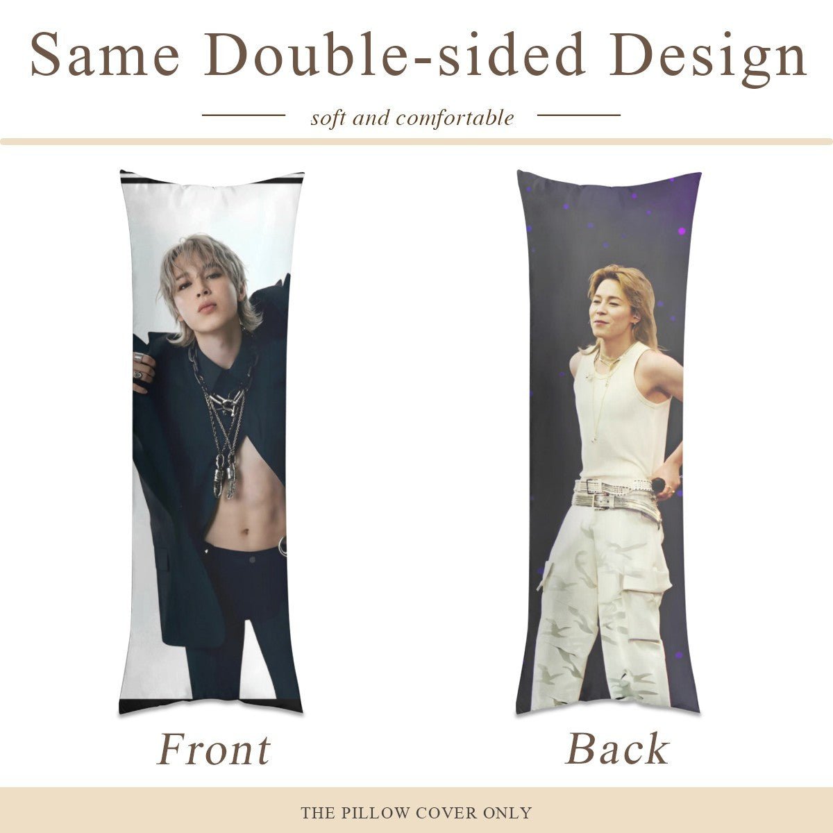 BTS Jimin Arirang Concert Full Body Pillow Case - Double Sided with two different photos full body pillowcases - 3 sizes! Great Kpop gift idea! - Beyond The Shoppe