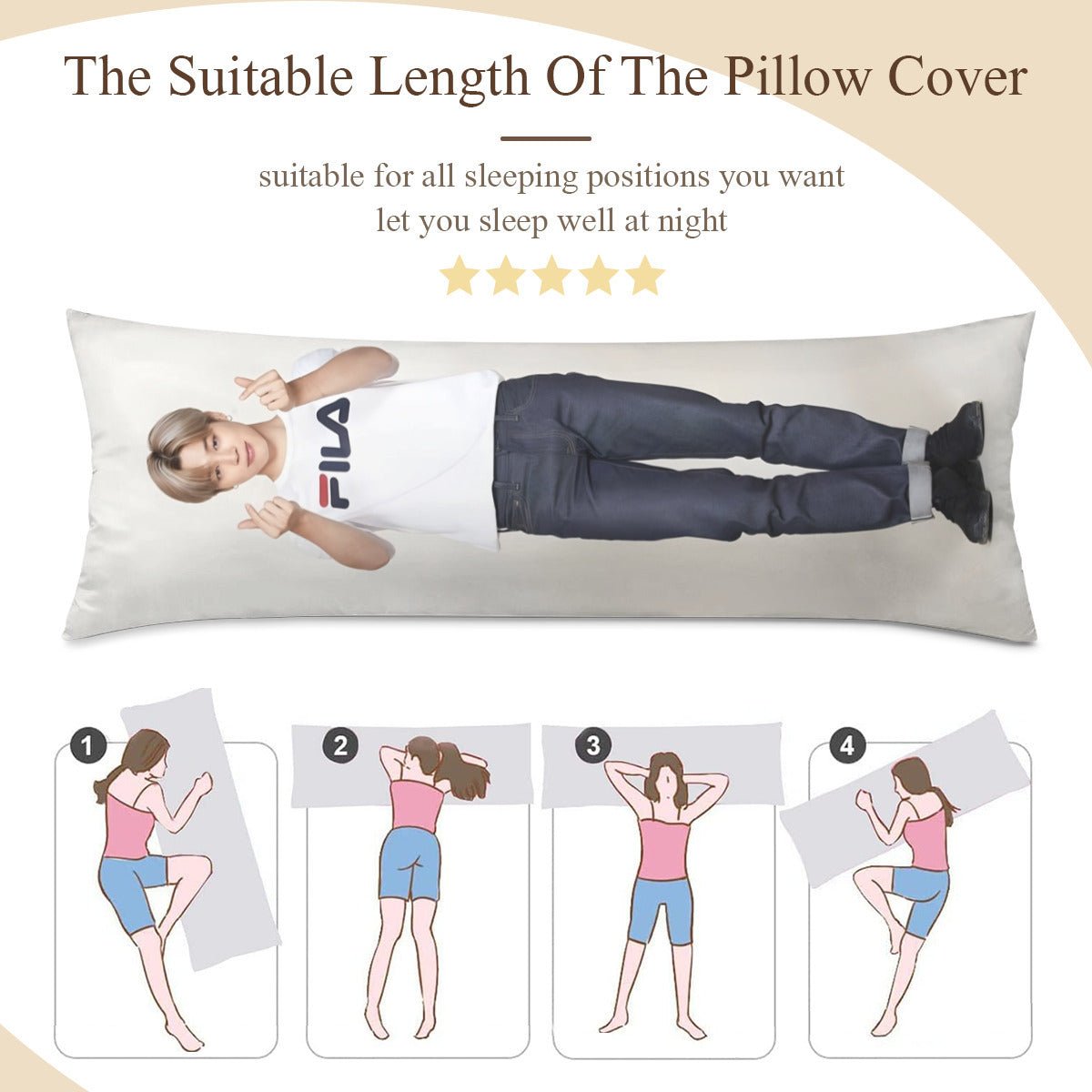 BTS Jimin Body Pillow Case - 3 Sizes - BTS Jimin full size pillow case - BTS Jimin pillow case - Beyond The Shoppe
