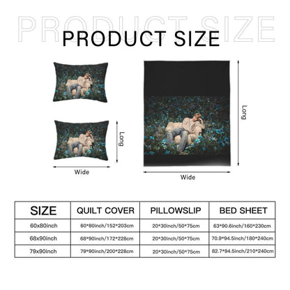 BTS Jimin Garden Photo Shoot Quilt Cover Four - Piece Set - Quilt cover, 2 Pillowcases and 1 Bed Sheet - ARMY bedroom decor! Blanket and sheet set - Beyond The Shoppe