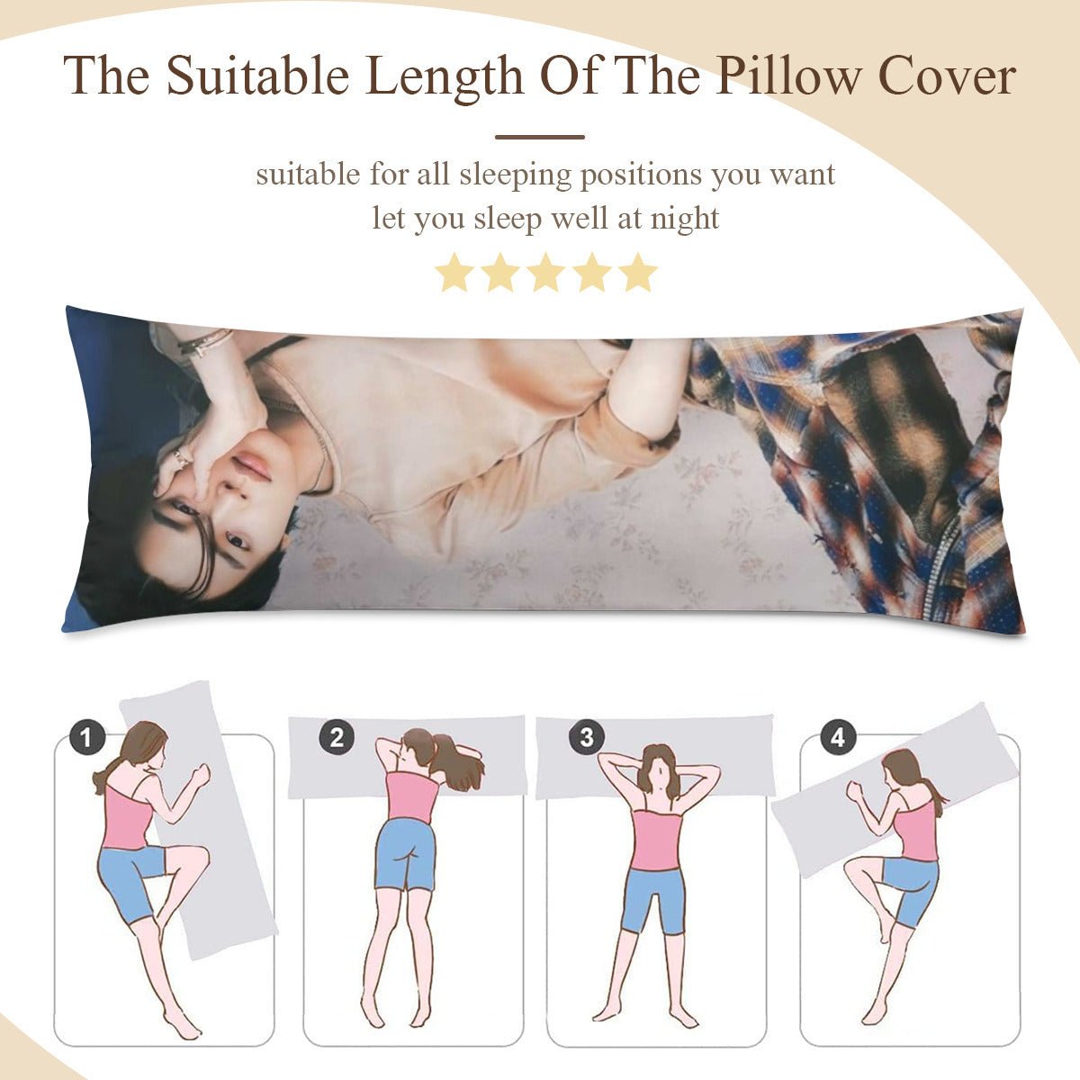 BTS Jimin - Laying Down & Sleeping! Full Body Pillow Microfiber Case - 2 Different pictures! Double sided pillowcase - 3 Sizes - Beyond The Shoppe