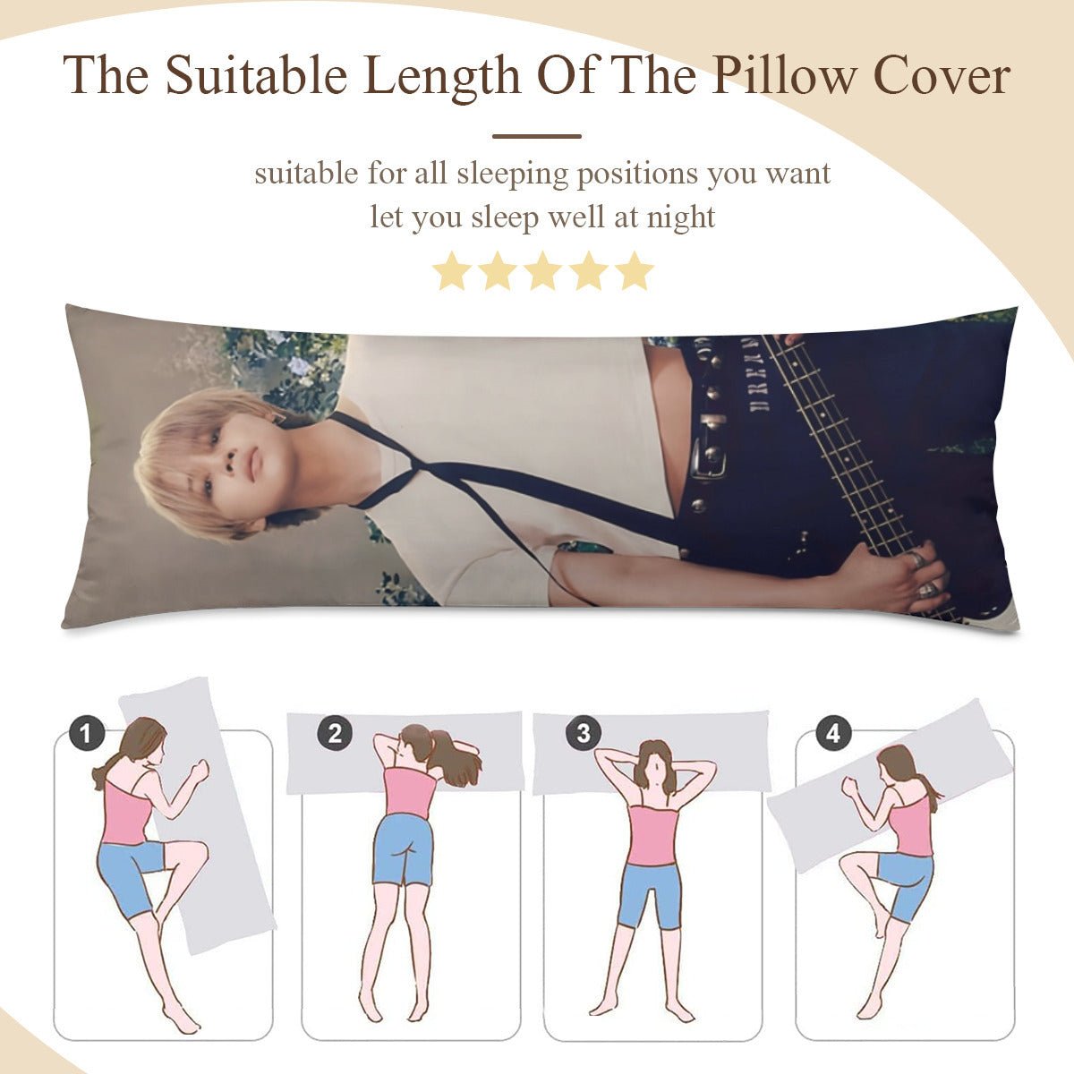 BTS Jimin Muse Full Body Pillow Case - Stunning picture of Jimin in his Muse era! 3 sizes - bts full size double sided pillowcase - bts park jimin - Beyond The Shoppe