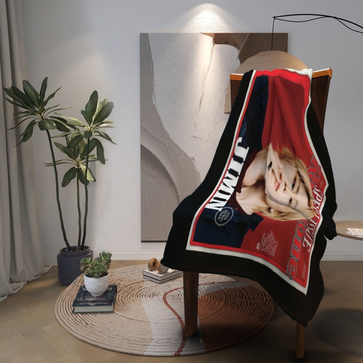BTS Jimin Rolling Stone Magazine Cover Flannel Breathable Blanket 4 Sizes! Blanket Throw - Beyond The Shoppe