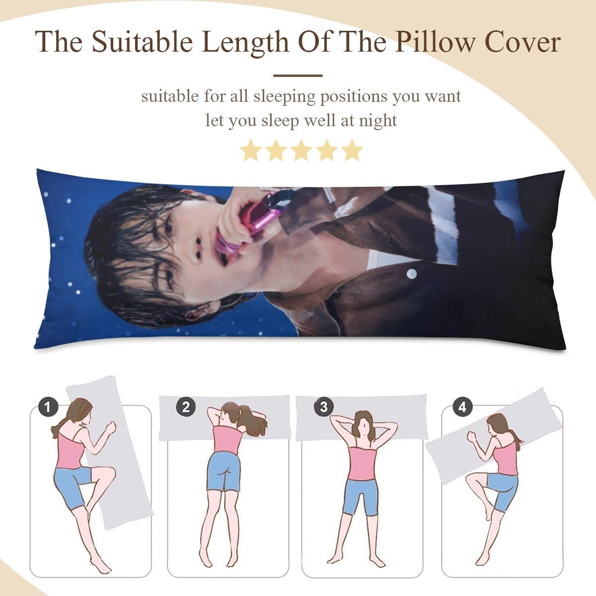 BTS Jin Arirang Concert Full Body Pillow Case - Double Sided with two different photos full body pillowcases - 3 sizes! Great Kpop gift idea! - Beyond The Shoppe