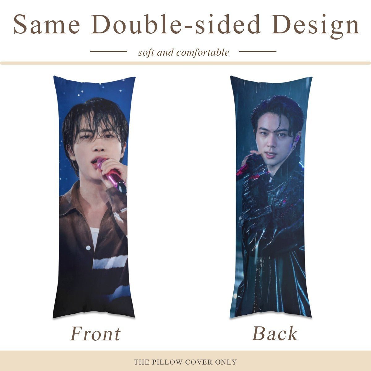 BTS Jin Arirang Concert Full Body Pillow Case - Double Sided with two different photos full body pillowcases - 3 sizes! Great Kpop gift idea! - Beyond The Shoppe