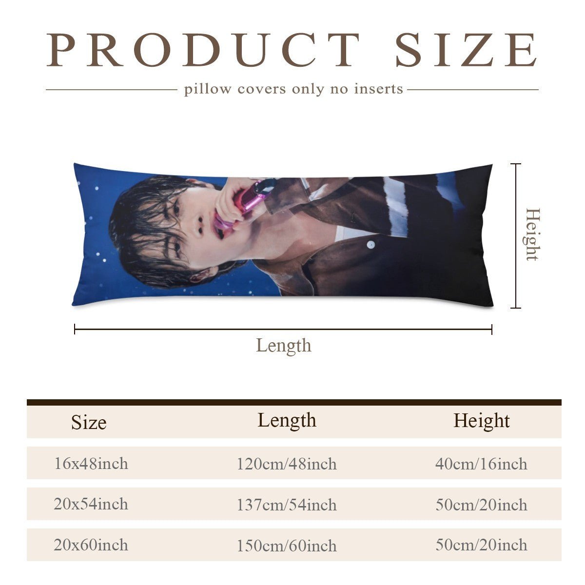 BTS Jin Arirang Concert Full Body Pillow Case - Double Sided with two different photos full body pillowcases - 3 sizes! Great Kpop gift idea! - Beyond The Shoppe