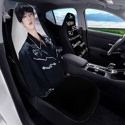 BTS Jin Car Seat Microfiber Covers - Set of 2 - BTS car seat covers - Bangtan army car accessories - ARMY gift - Beyond The Shoppe