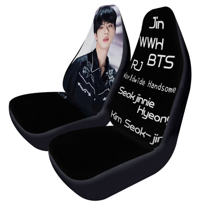 BTS Jin Car Seat Microfiber Covers - Set of 2 - BTS car seat covers - Bangtan army car accessories - ARMY gift - Beyond The Shoppe