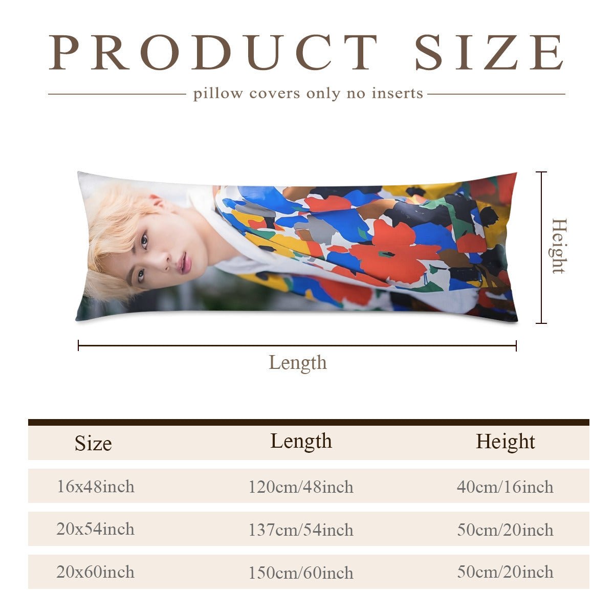 BTS Jin Full body pillow case - double sided in 3 sizes BTS Jin full size pillow case - BTS World Wide Handsome double sided pillowcase - Beyond The Shoppe