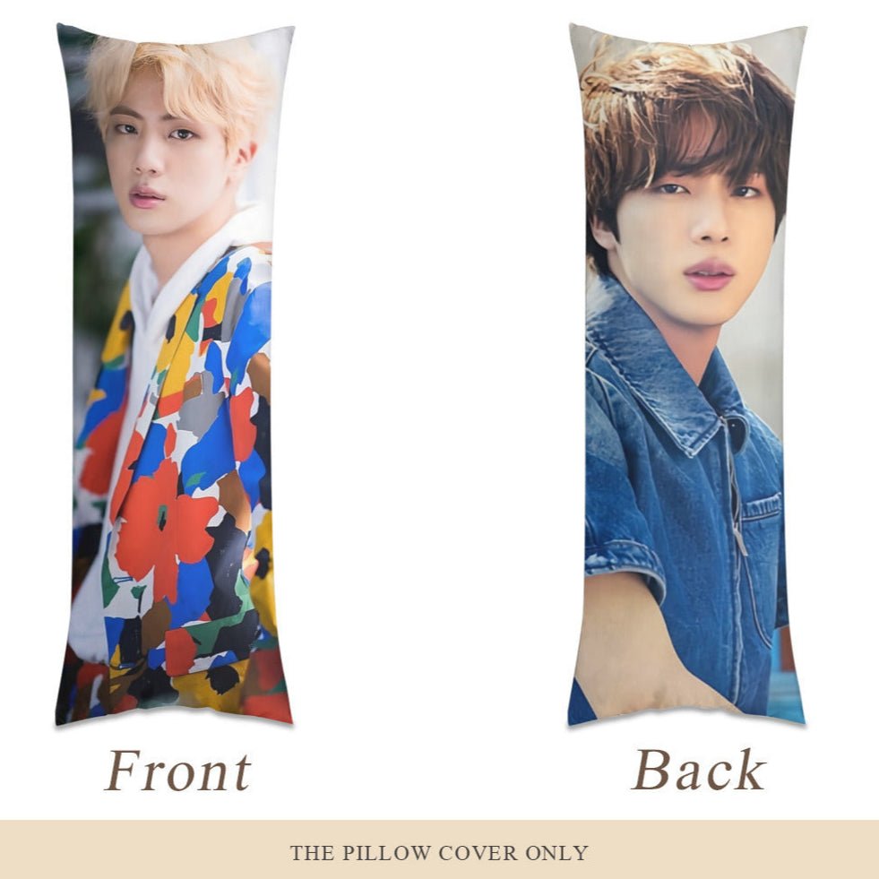 BTS Jin Full body pillow case - double sided in 3 sizes BTS Jin full size pillow case - BTS World Wide Handsome double sided pillowcase - Beyond The Shoppe