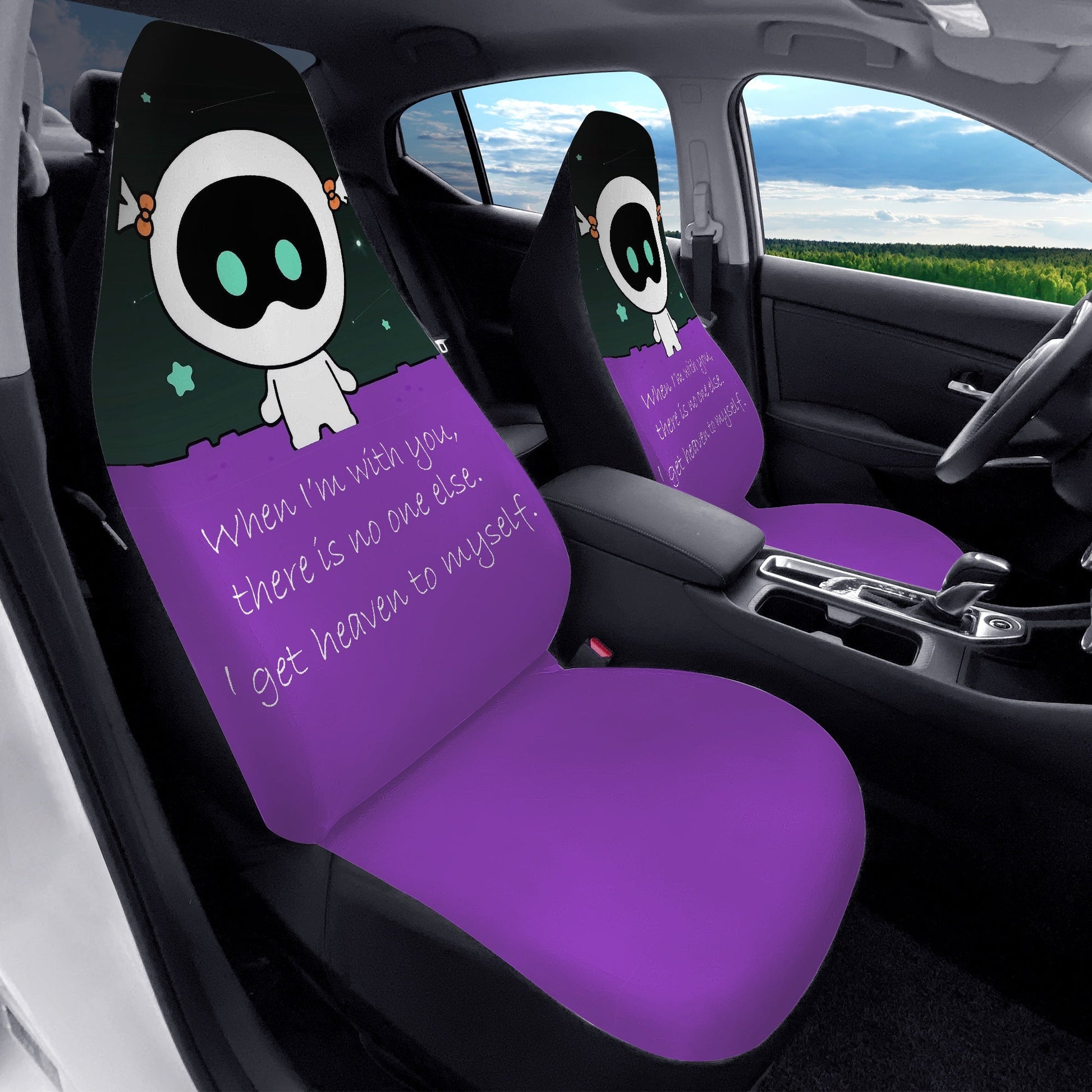 BTS Jin Wootteo Car Seat Microfiber Covers - Set of 2 - When I'm with you - BTS car seat covers - Bangtan army car accessories - ARMY - Beyond The Shoppe