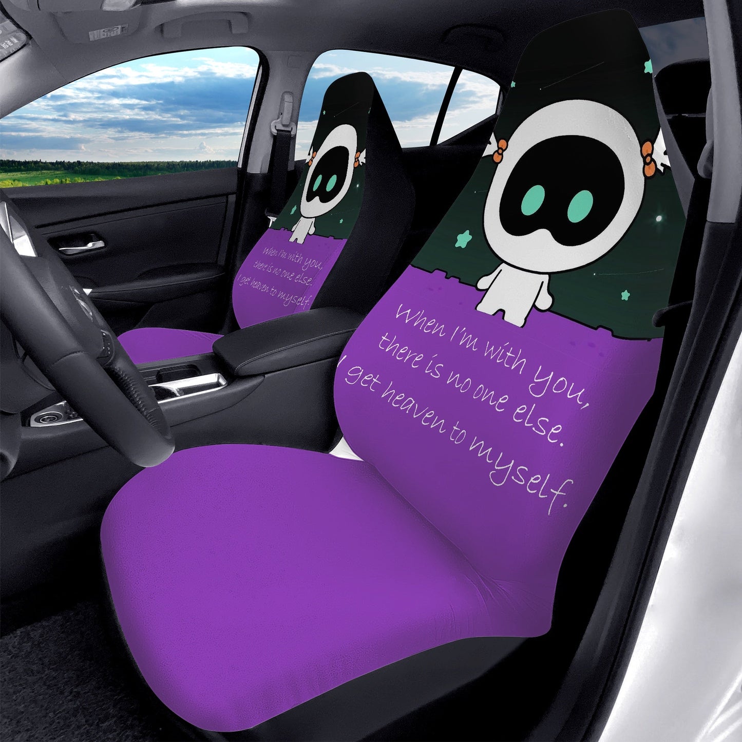 BTS Jin Wootteo Car Seat Microfiber Covers - Set of 2 - When I'm with you - BTS car seat covers - Bangtan army car accessories - ARMY - Beyond The Shoppe